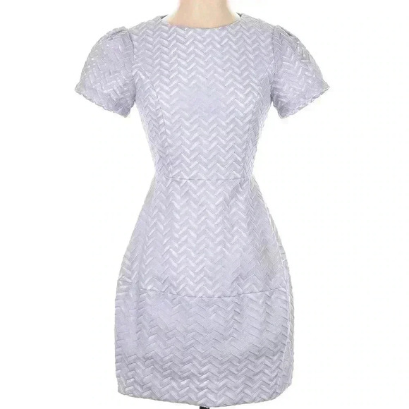 Elliatt Evoke Tulip Chevron Herringbone Lace Lilac Structured Mini Dress S - Picture 2 of 14